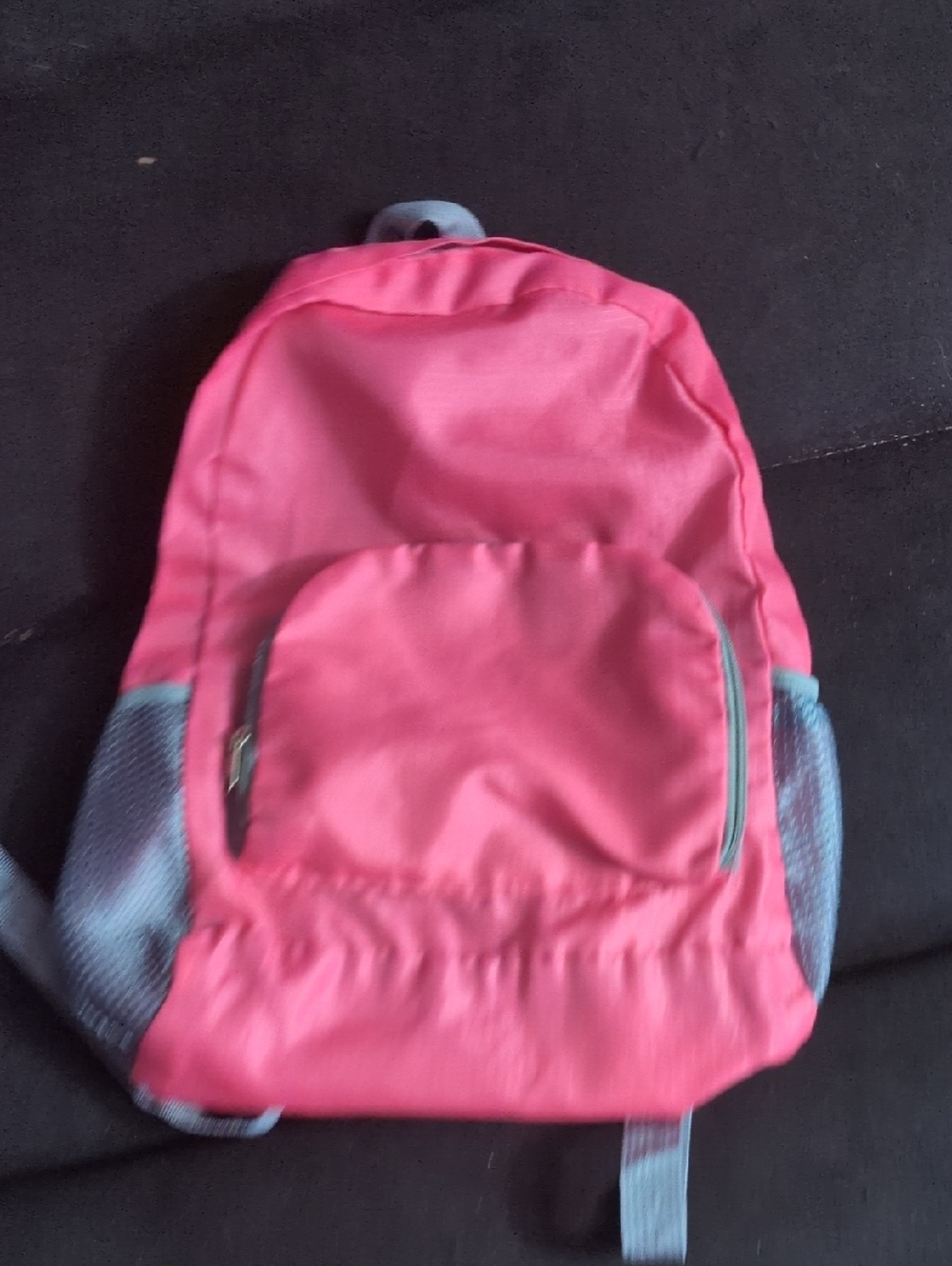 Pink Backpack with Light Blue Accents
